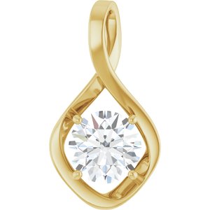 14K Yellow Gold 9 mm Round Pendant Mounting