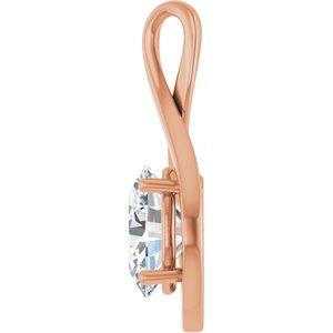 18K Rose Gold  11x9 mm Oval Pendant Mounting – image 5