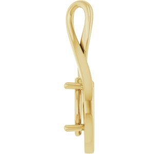 18K Yellow Gold  11x9 mm Oval Pendant Mounting – image 6