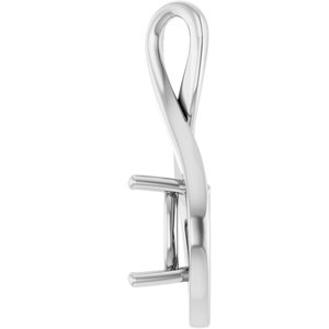 10K X1 White Gold  9 mm Cushion Pendant Mounting – image 6