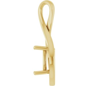 14K Yellow Gold  9 mm Cushion Pendant Mounting – image 6