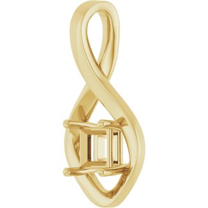 18K Yellow Gold  5 mm Square Pendant Mounting – image 4
