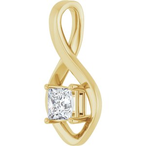14K Yellow Gold  5 mm Square Pendant Mounting – image 3