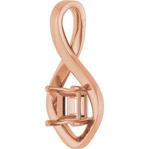 18K Rose Gold  5 mm Square Pendant Mounting – image 4