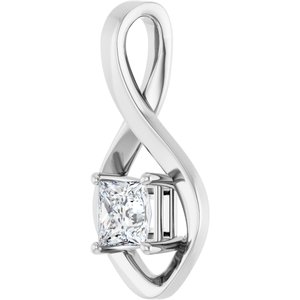 18K Palladium White Gold  5 mm Square Pendant Mounting – image 3