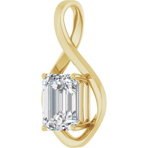 14K Yellow Gold  11x9 mm Emerald Pendant Mounting – image 3