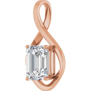 18K Rose Gold  11x9 mm Emerald Pendant Mounting – image 3