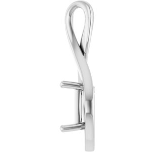 18K X1 White Gold  7 mm Square Pendant Mounting – image 6