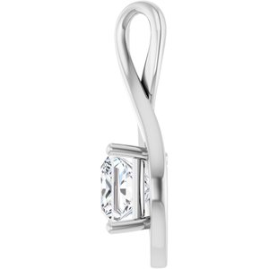 10K White Gold  7 mm Square Pendant Mounting – image 5