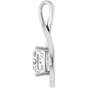 10K X1 White Gold  7.5 mm Square Pendant Mounting – image 5