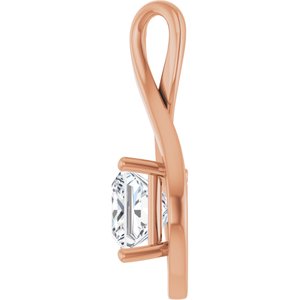 14K Rose Gold  7.5 mm Square Pendant Mounting – image 5