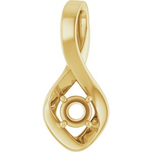 10K Yellow Gold 4.1 mm Round Pendant Mounting – image 2