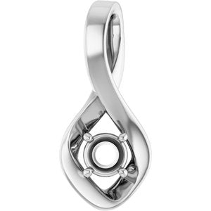 18K X1 White Gold 4.1 mm Round Pendant Mounting – image 2