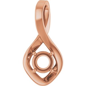 10K Rose Gold 5.5 mm Round Pendant Mounting – image 2