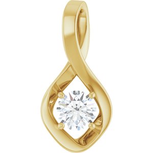 14K Yellow Gold 5.5 mm Round Pendant Mounting