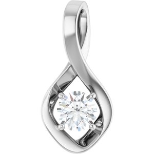 18K Palladium White Gold 5.5 mm Round Pendant Mounting
