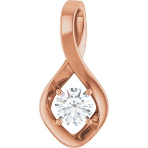 10K Rose Gold 5.5 mm Round Pendant Mounting