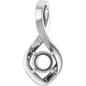 18K Palladium White Gold 5.5 mm Round Pendant Mounting – image 2