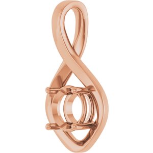 10K Rose Gold 7.4 mm Round Pendant Mounting – image 4