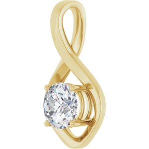 18K Yellow Gold 7.4 mm Round Pendant Mounting – image 3