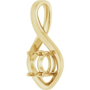10K Yellow Gold 7.4 mm Round Pendant Mounting – image 4