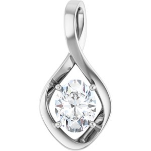 18K X1 White Gold  9x7 mm Oval Pendant Mounting