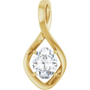 18K Yellow Gold  9x7 mm Oval Pendant Mounting