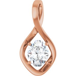 10K Rose Gold  9x7 mm Oval Pendant Mounting