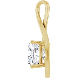 18K Yellow Gold  10 mm Cushion Pendant Mounting – image 5