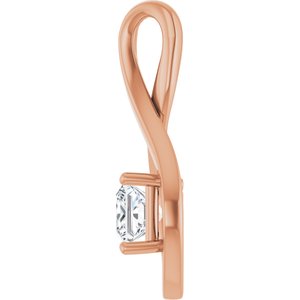 18K Rose Gold  5 mm Square Pendant Mounting – image 5