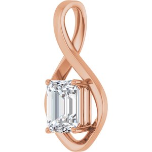 18K Rose Gold  9x7 mm Emerald Pendant Mounting – image 3