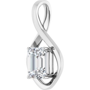 Sterling Silver  9x7 mm Emerald Pendant Mounting – image 3