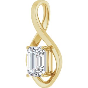 14K Yellow Gold  9x7 mm Emerald Pendant Mounting – image 3