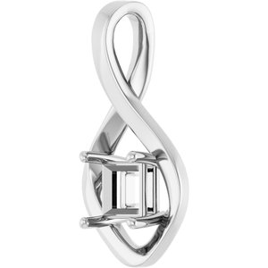 Platinum  5.5 mm Square Pendant Mounting – image 4