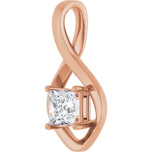 10K Rose Gold  5.5 mm Square Pendant Mounting – image 3