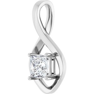 18K X1 White Gold  5.5 mm Square Pendant Mounting – image 3
