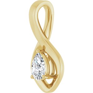 18K Yellow Gold  6x4 mm Pear Pendant Mounting – image 3