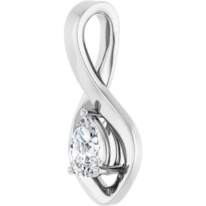 10K X1 White Gold  6x4 mm Pear Pendant Mounting – image 3