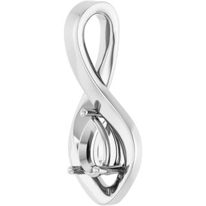 10K White Gold  6x4 mm Pear Pendant Mounting – image 4