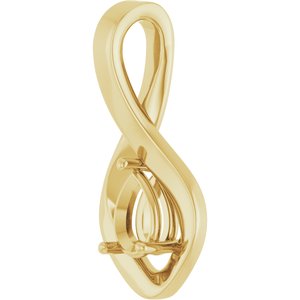 10K Yellow Gold  6x4 mm Pear Pendant Mounting – image 4