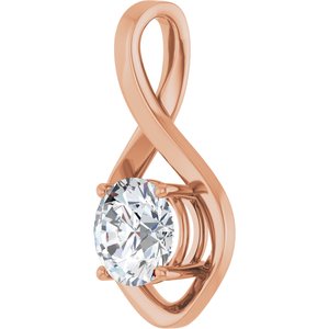 18K Rose Gold 8.2 mm Round Pendant Mounting – image 3