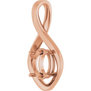 18K Rose Gold  9x7 mm Oval Pendant Mounting – image 4
