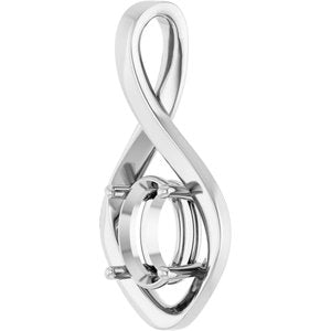 10K X1 White Gold  9x7 mm Oval Pendant Mounting – image 4
