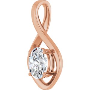 18K Rose Gold  9x7 mm Oval Pendant Mounting – image 3