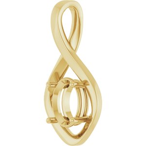 18K Yellow Gold  9x7 mm Oval Pendant Mounting – image 4