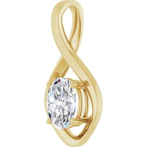 18K Yellow Gold  9x7 mm Oval Pendant Mounting – image 3