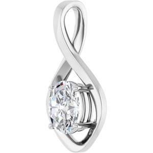 18K X1 White Gold  9x7 mm Oval Pendant Mounting – image 3