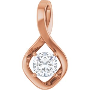 10K Rose Gold  6 mm Cushion Pendant Mounting