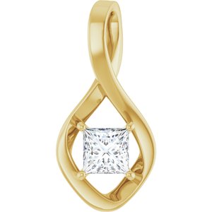 14K Yellow Gold  5 mm Square Pendant Mounting