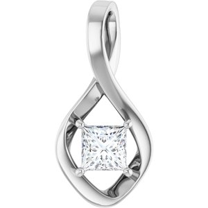 10K X1 White Gold  5 mm Square Pendant Mounting